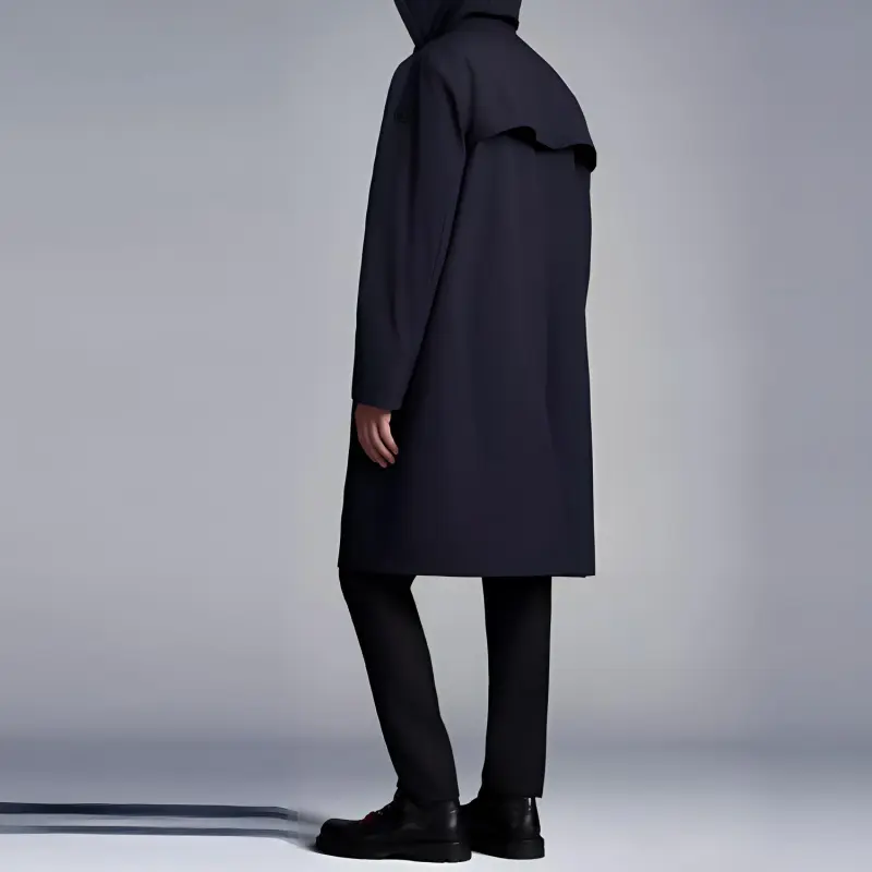 Moncler Trench Coats Men Marine Blue-2