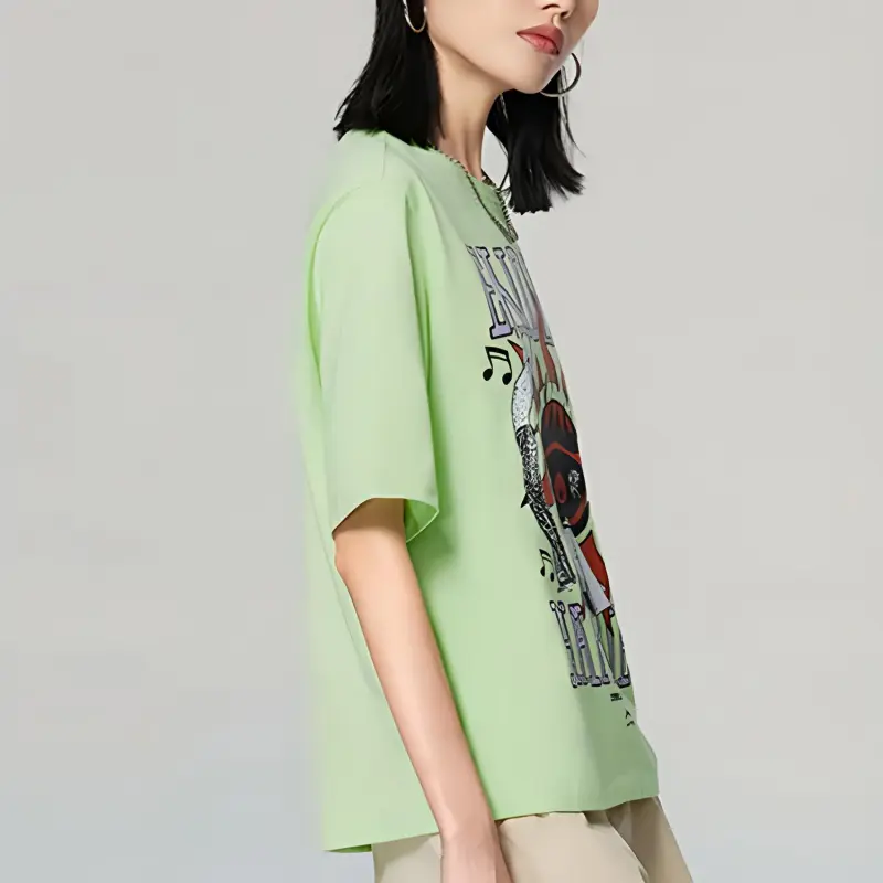 LiNing T Shirts Women's Butterfly Pink Green-3
