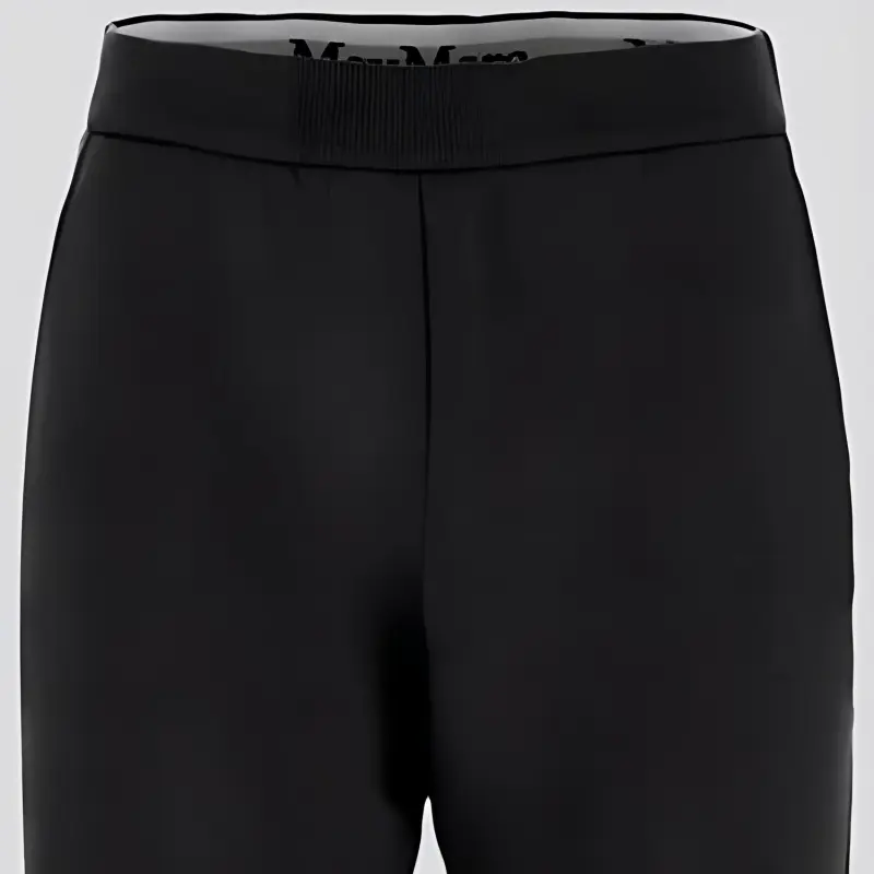 'S MAX MARA Logo Detailed Straight Leg Trousers-3