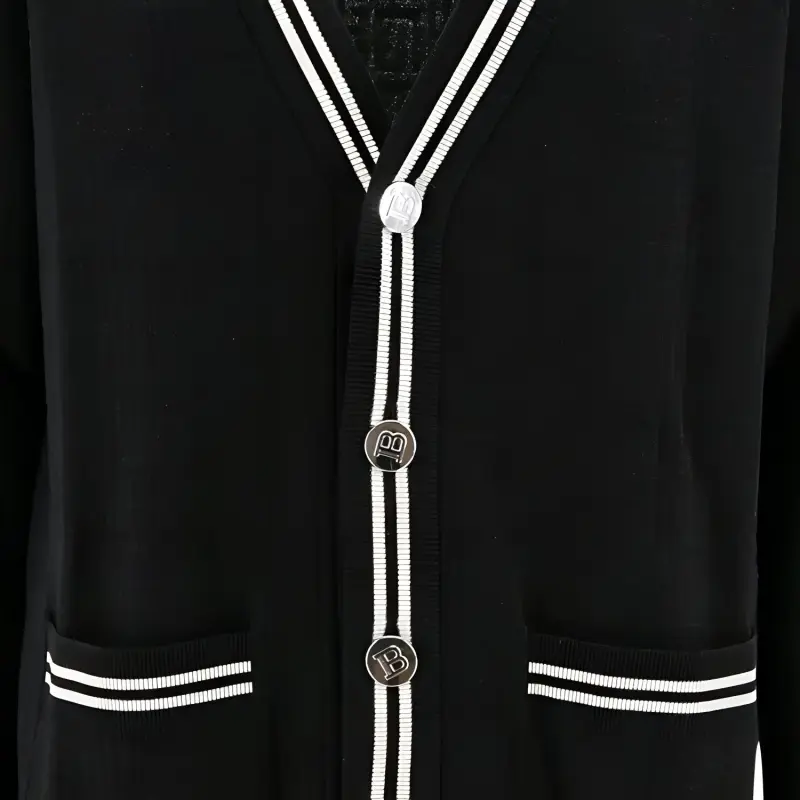 BALMAIN V Neck Knitted Cardigan-2