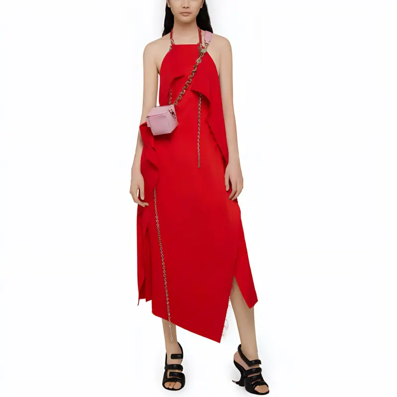 GIVENCHY SS21 Sleeveless Dress Women's Lotus Red-1