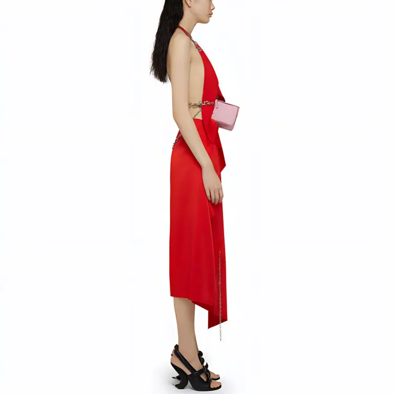 GIVENCHY SS21 Sleeveless Dress Women's Lotus Red-2