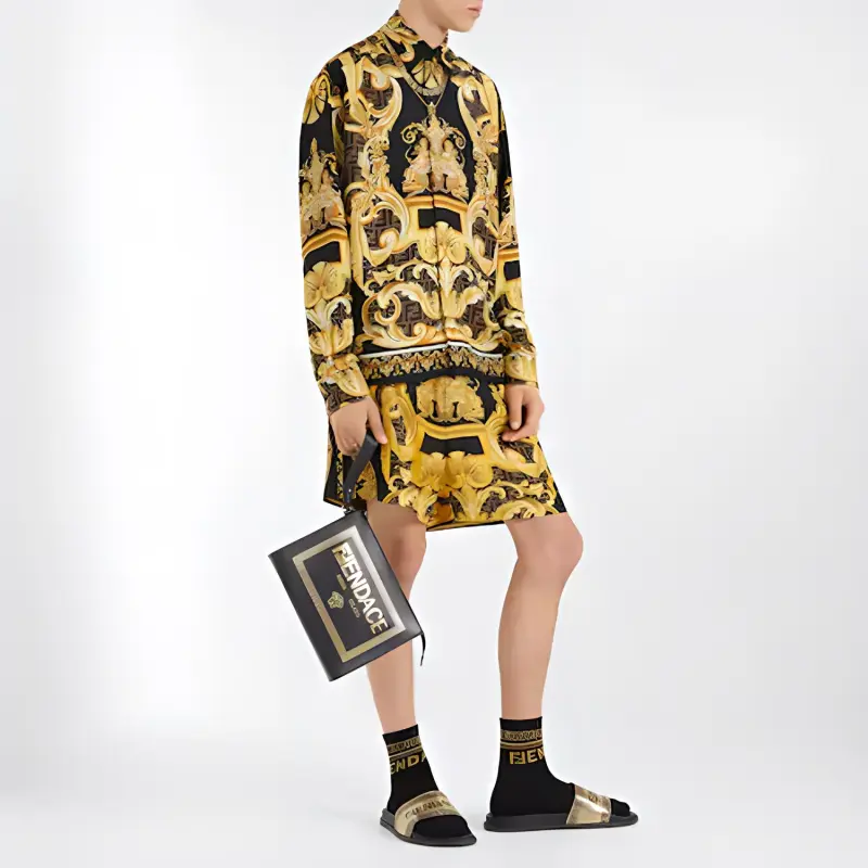 Versace X FENDI X VERSACE Shirts Men Multicolor-2