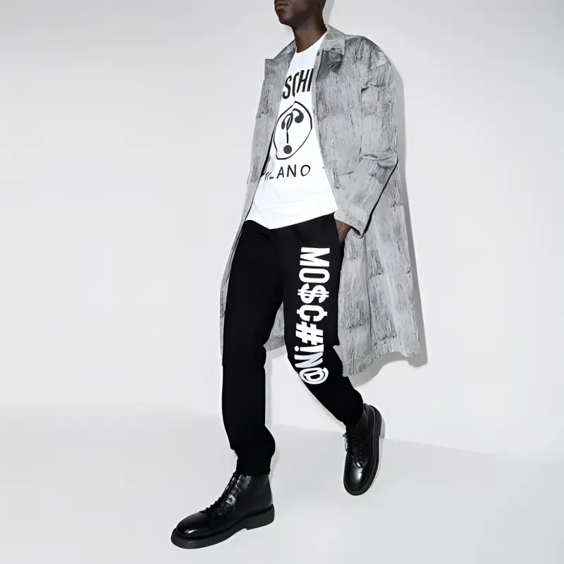 MOSCHINO Knitted Sweatpants Men Black-2