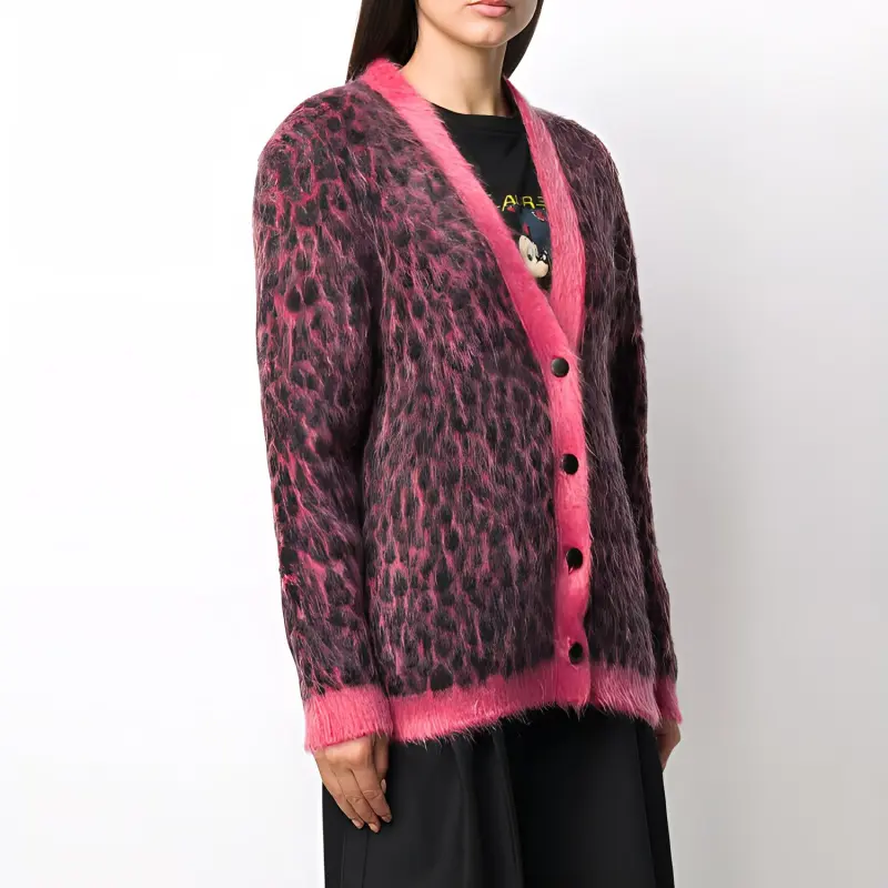 SAINT LAURENT Leopard Knitted Cardigan-2