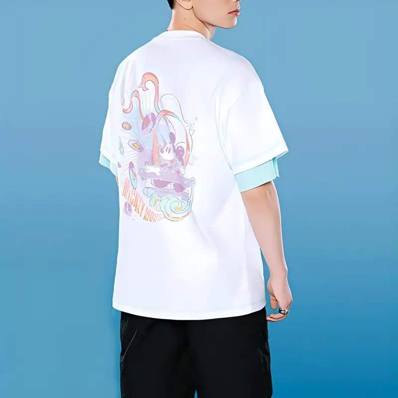 LiNing x Disney Collaboration Collection Sports Fashion Collection T Shirt Men's White-3
