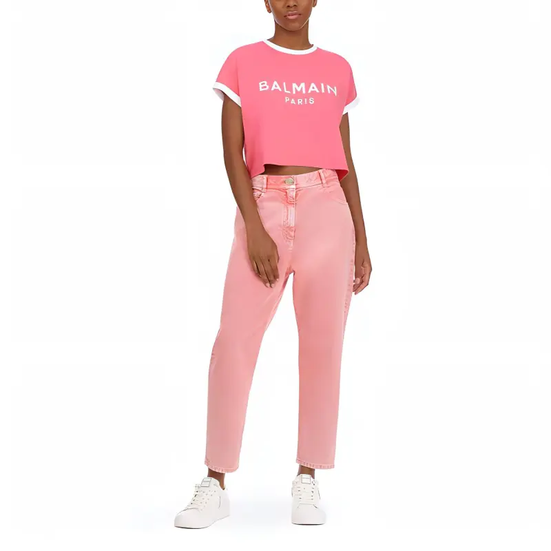 BALMAIN Crop Tops Women's Pink-5