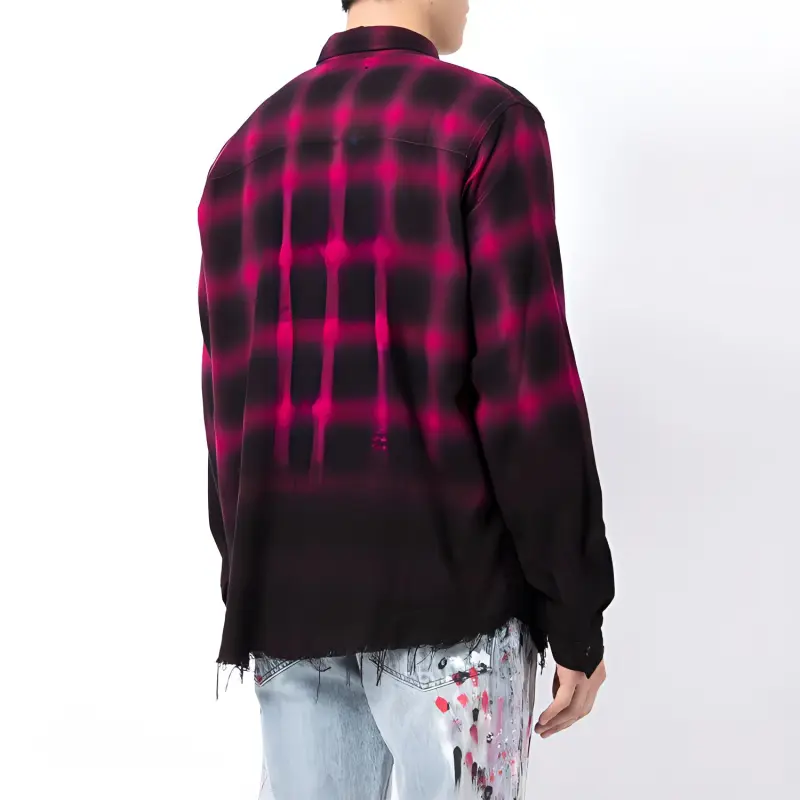 AMIRI Dip Dye Shadow Plaid Flannel-3