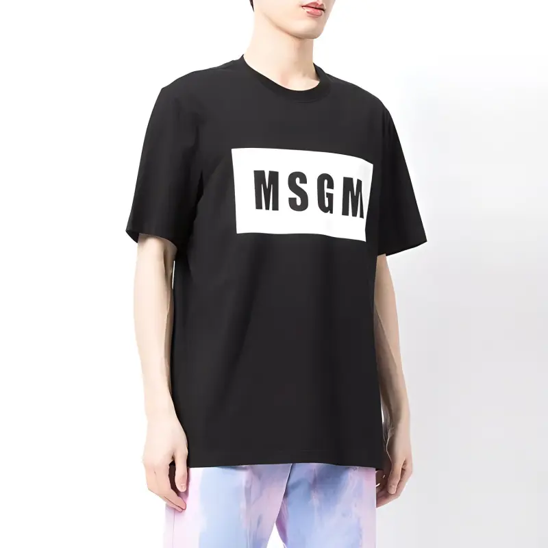 MSGM Logo Printed Crewneck T Shirt-3