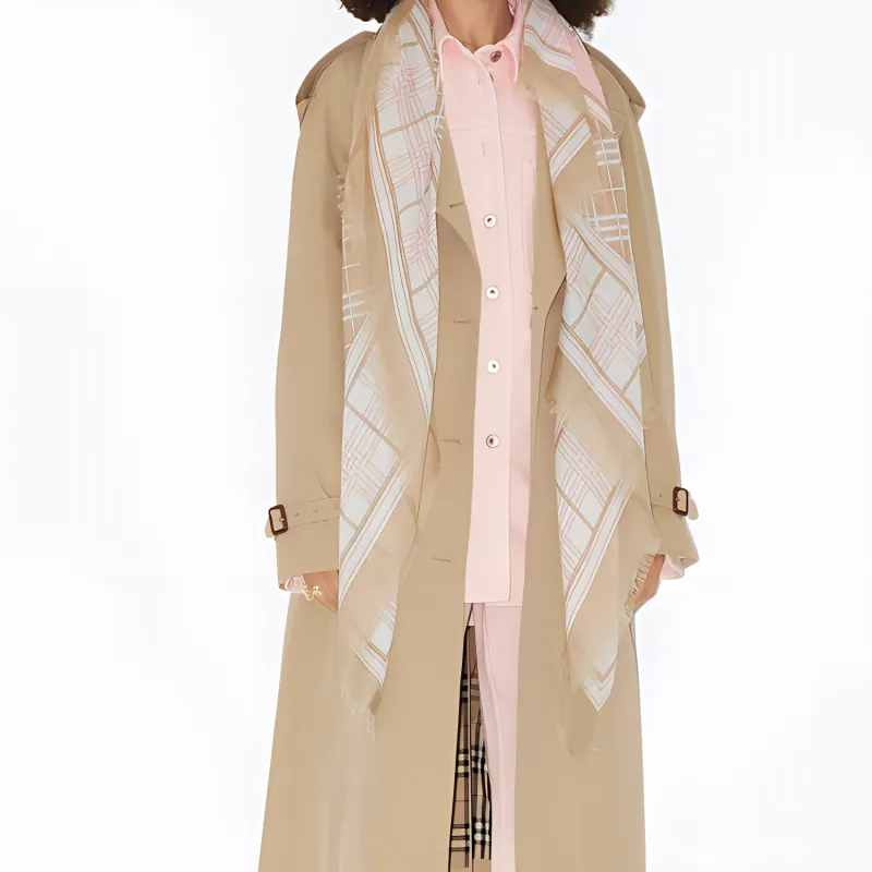 Burberry Silk Scarves Women's Pink-2
