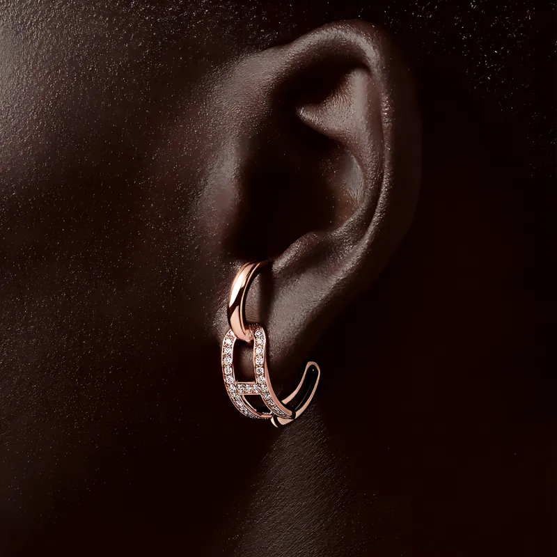 HERMES Earrings Women's Rose Gold-1