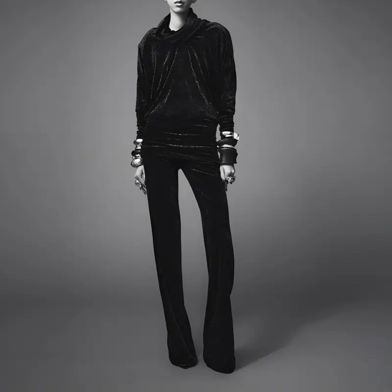 SAINT LAURENT High Neck Long Sleeved Top-2