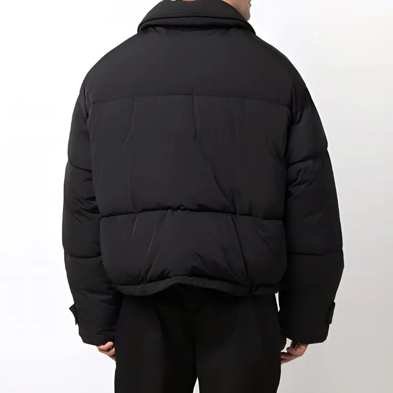 Jacquemus Solid Color Hooded Down Jacket Men's Black-3