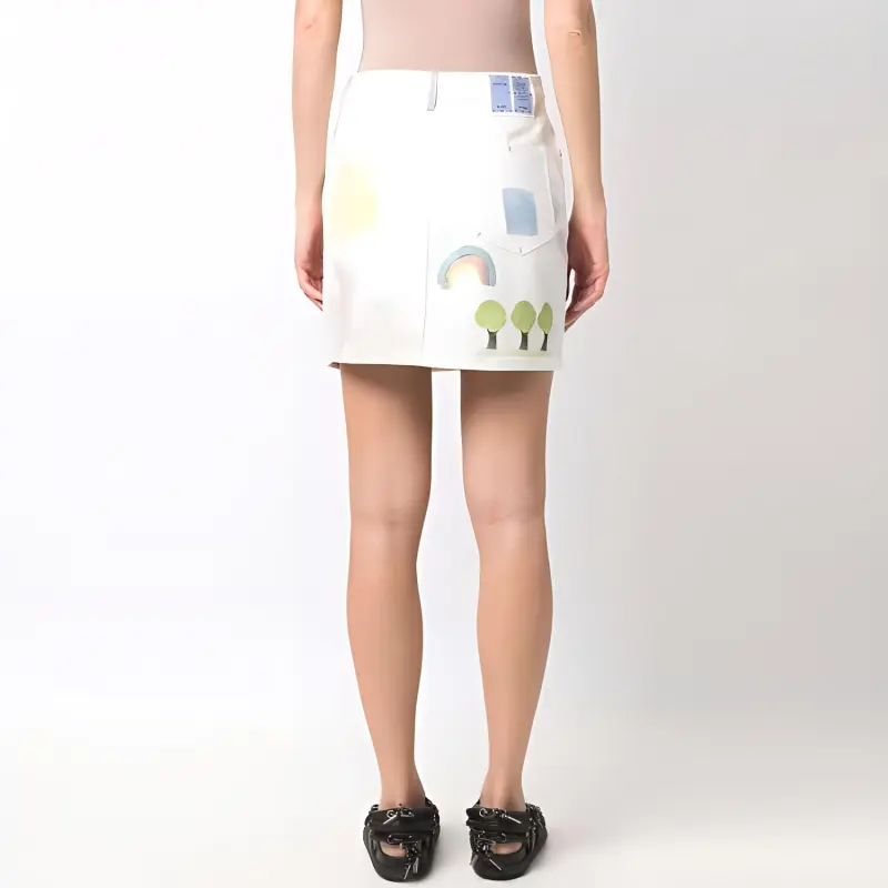 Mcq Floral print Denim Mini Skirt-3
