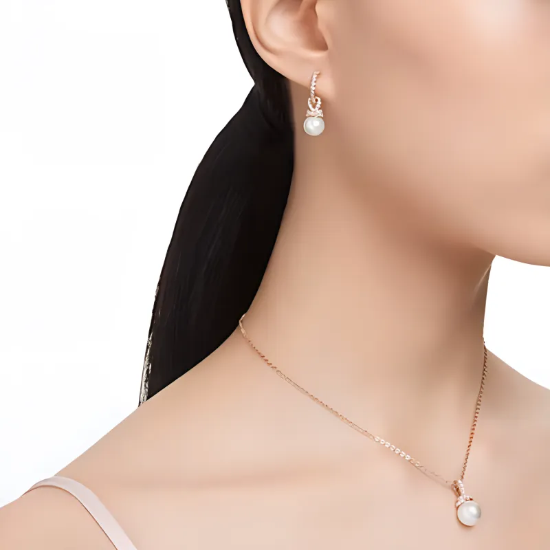 Swarovski Faux Crystal Necklaces Women's Rose Gold-4