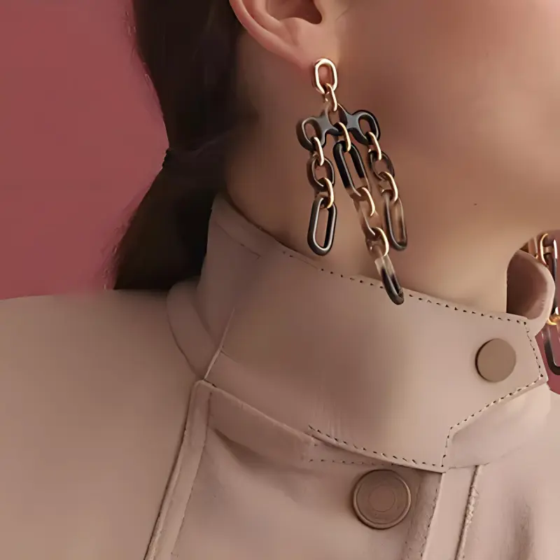 HERMES Brass Earrings Women's Gold-1