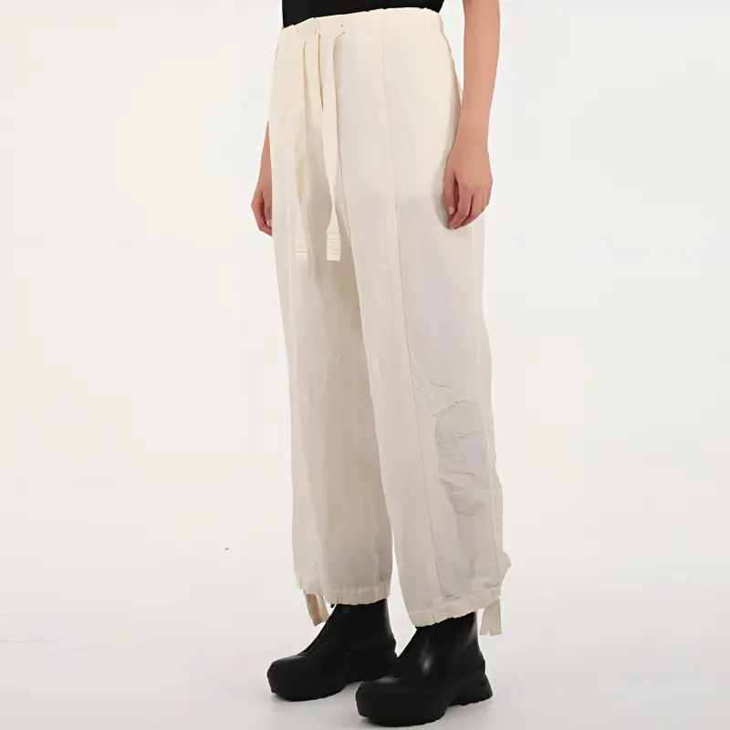 JIL SANDER Crinkle-Effect Wide Leg Pants-4
