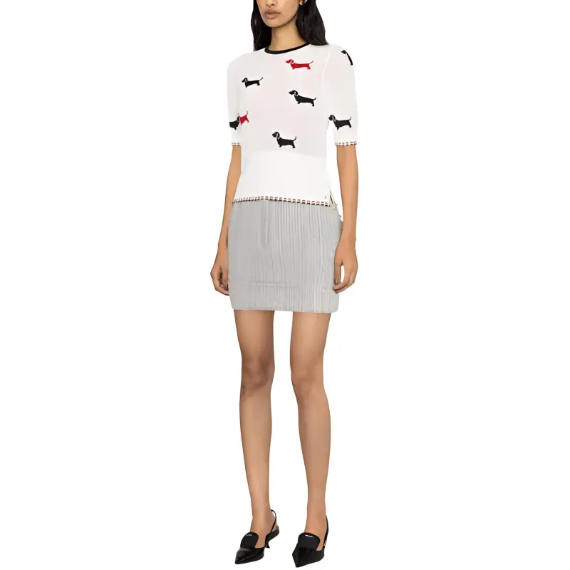 THOM BROWNE Hector Icon Mid Sleeved Knit Top-2