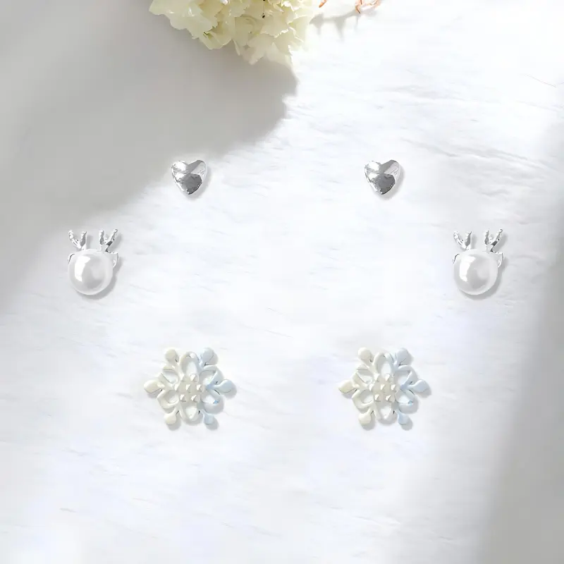 GIFU S925 Silver Stud Earrings Women's-1