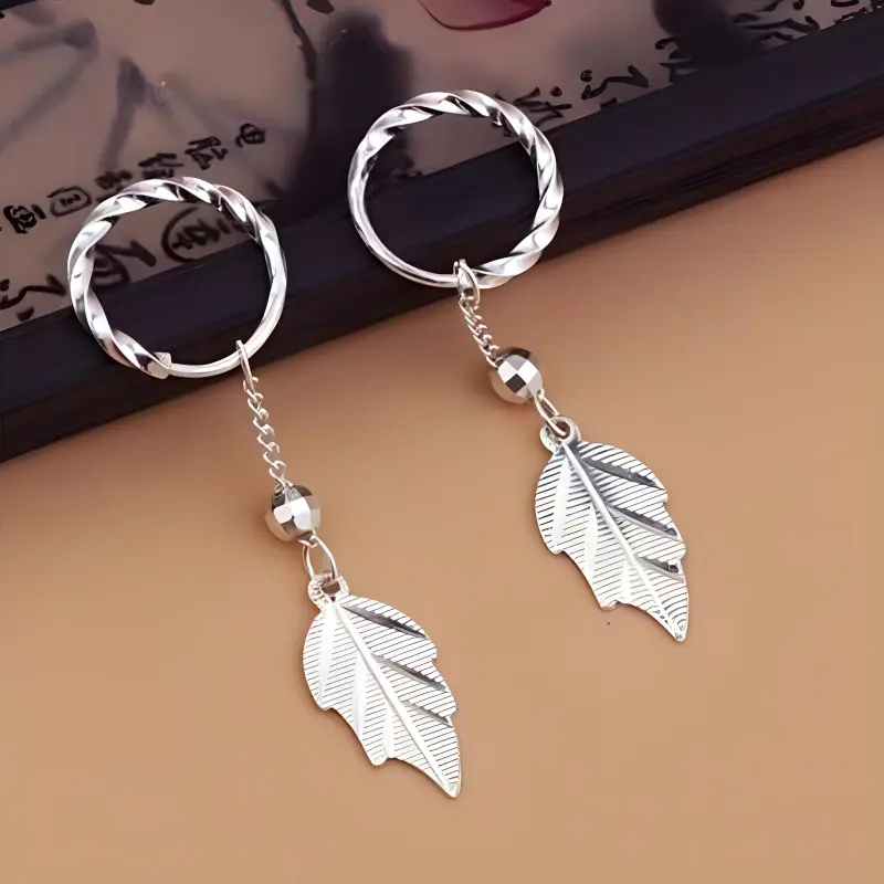 Stone Edge Poly Sterling Silver Earring 999 Fine Silver Women's-3