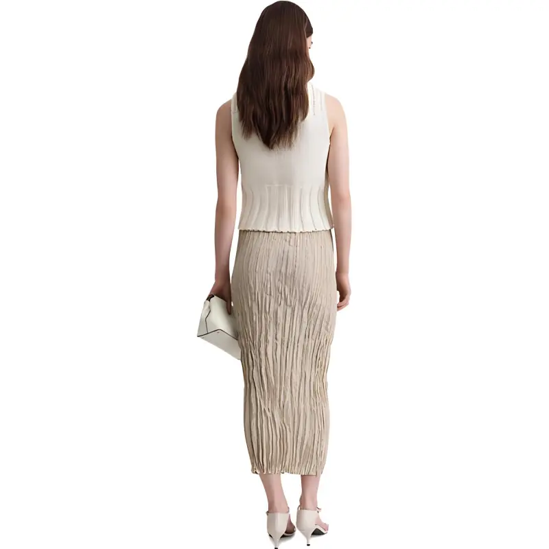 TOTEME Crinkled High-waist Midi Skirt-1