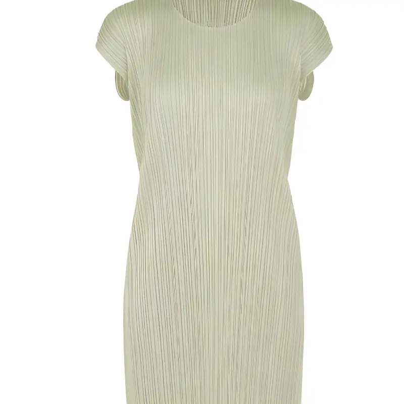PLEATS PLEASE ISSEY MIYAKE Short-Sleeved Dresses Women's White Green-1