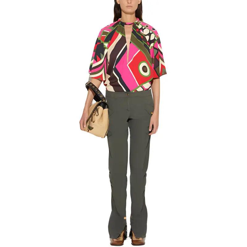 EMILIO PUCCI Vivara print V neck Blouse-1