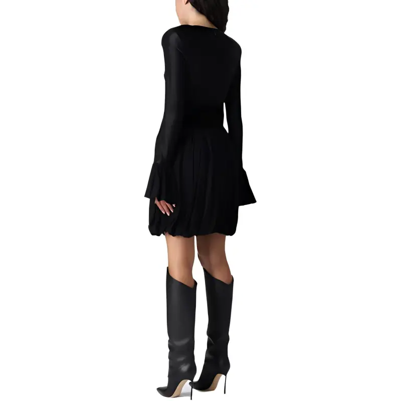 Paco Rabanne Panelled Crewneck Flared Dress-2