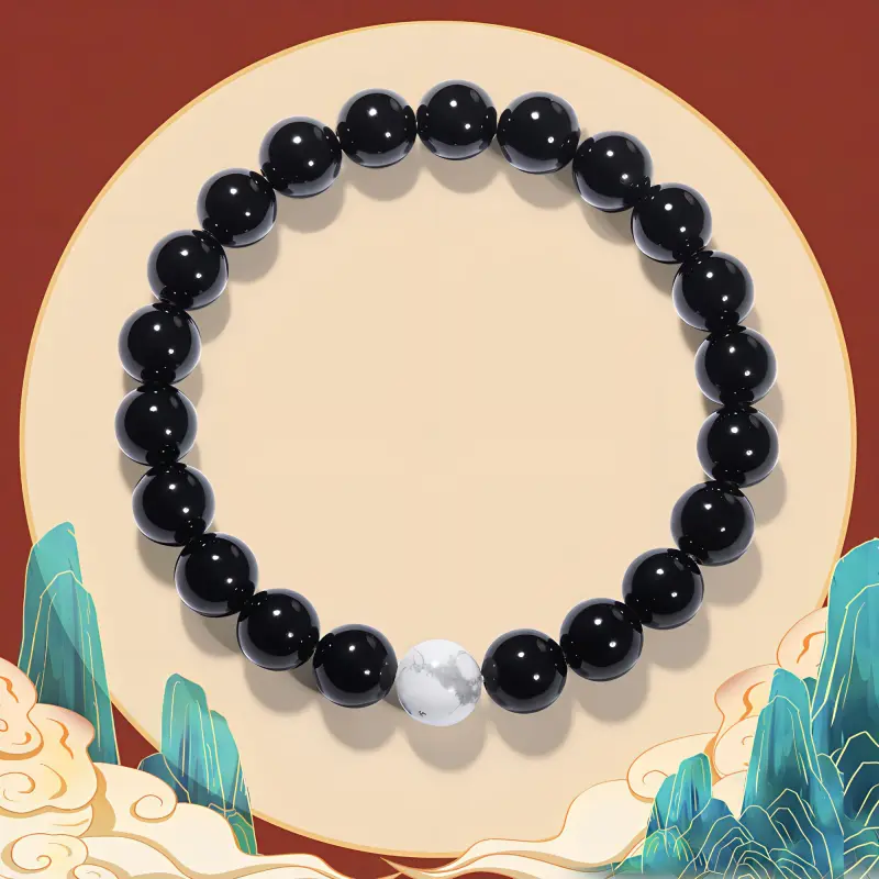 North Cain Obsidian Jade Bracelets Unisex-2