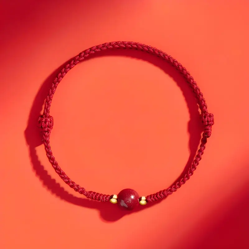 Moon Jewelry Reconstructed Cinnabar Jade Hand Rubbed Unisex-2