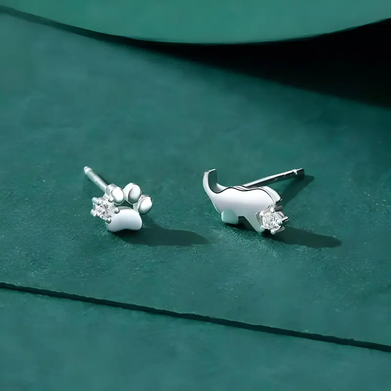 UX S999 Fine Silver Stud Earrings Women's-3