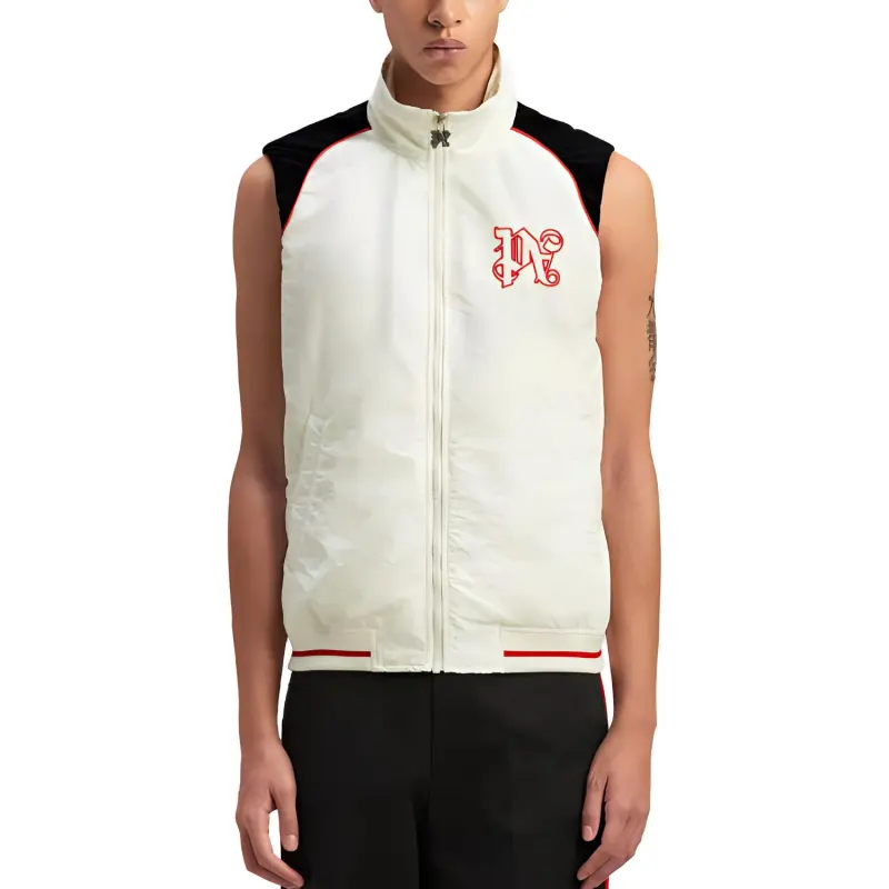 PALM ANGELS Racing Paddock Monogram embroidered Vest-1