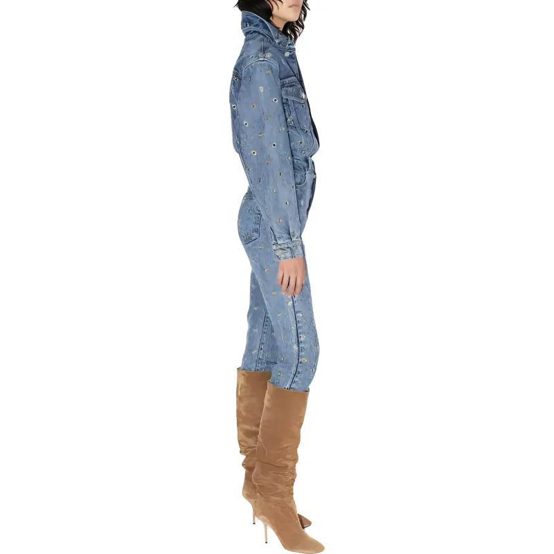 Alaia Denim Jackets Women's Dark Blue-4