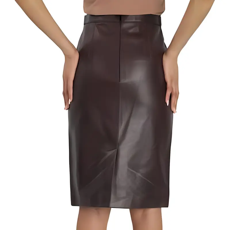 Burberry Leather Short Skirts Women's Brown-2