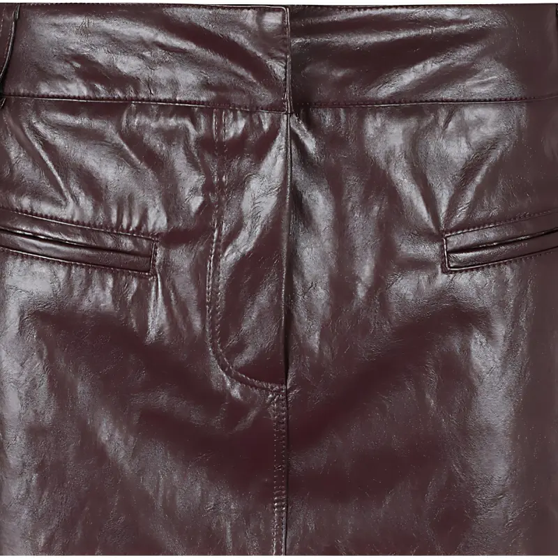 FEDERICA TOSI FW24 Leather Short Skirts Women's Red-2