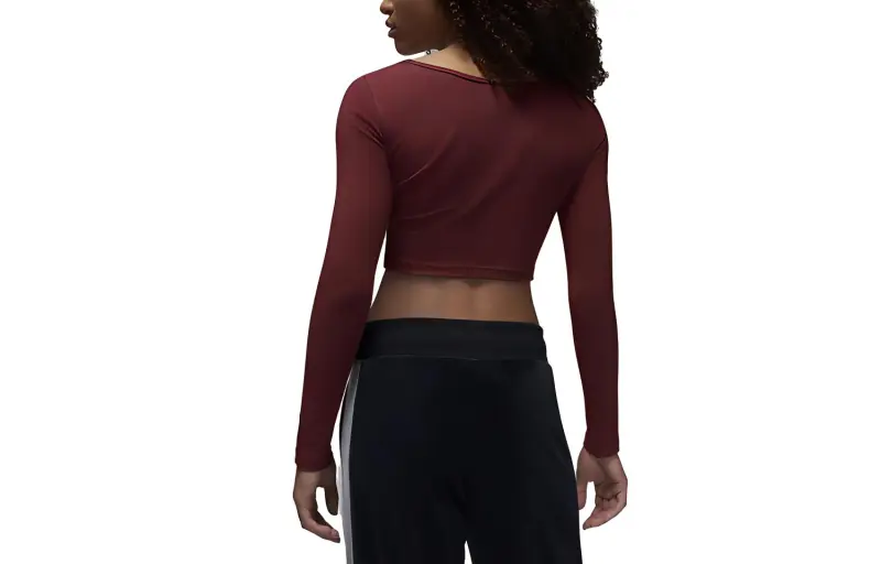 Jordan Flight Crop Tops Women's Peachwood Red-1