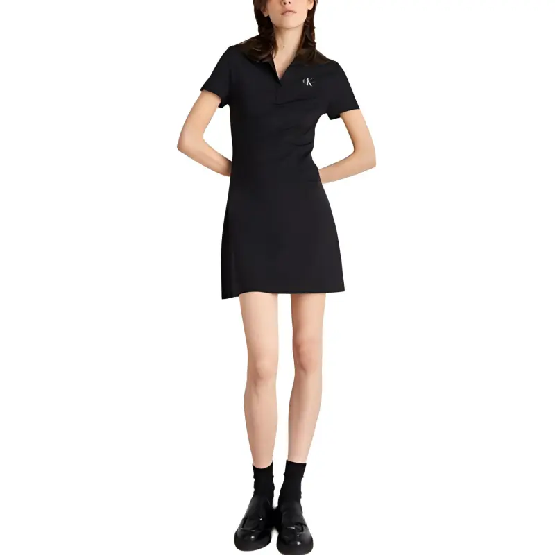 CALVIN KLEIN Short Sleeved Dress Women's Black-3