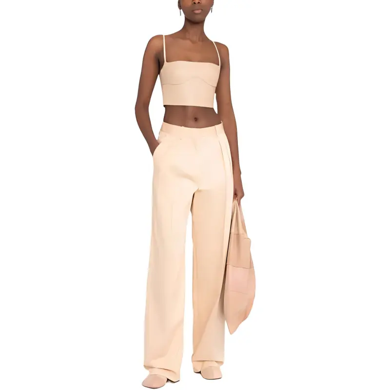 OFF WHITE Cropped Leather Bustier Top-1