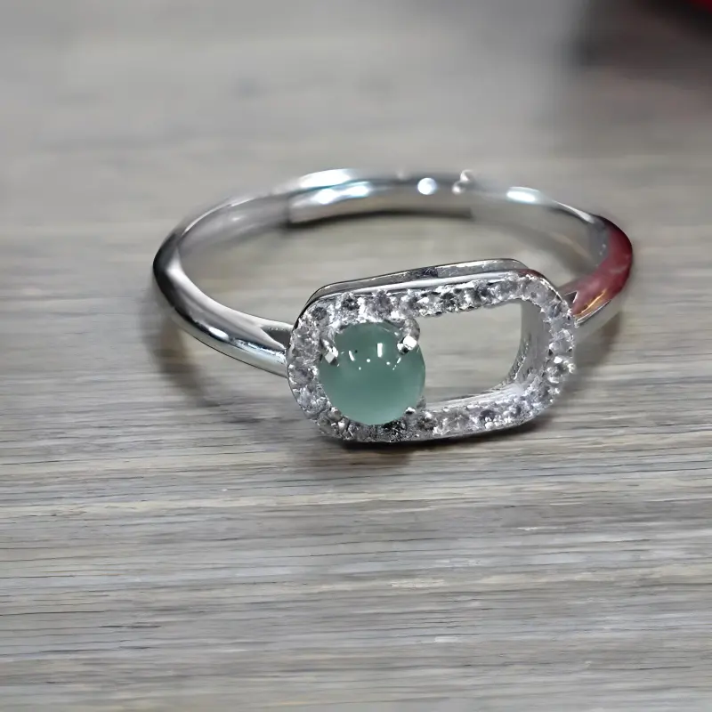 BYTHERE Glutinous Jade Rings Women's-2