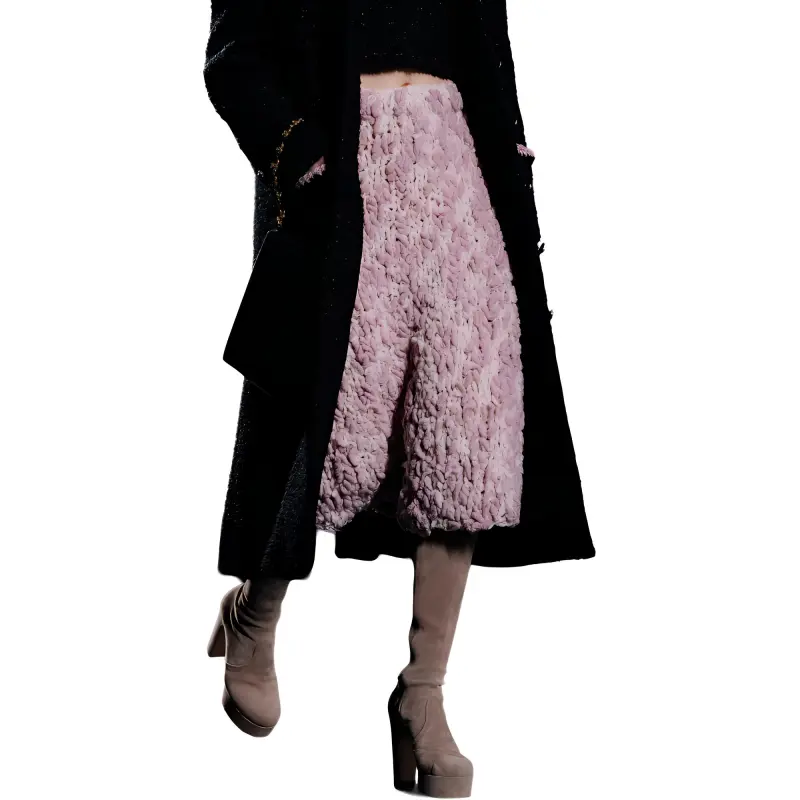 CHANEL 24 Fall And Winter Casual Long Skirts Women's Pink-1