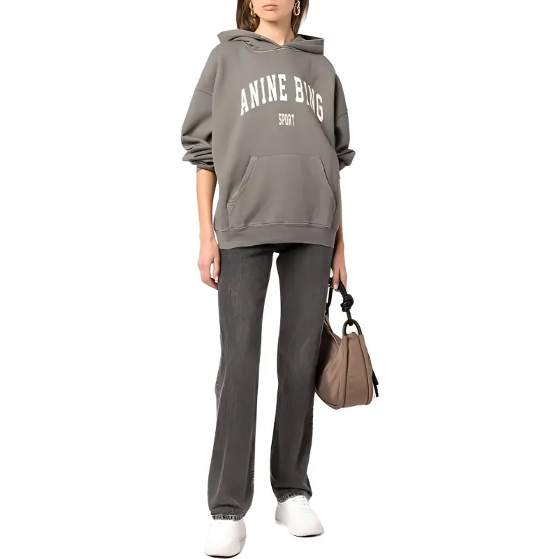 Anine Bing Harvey Combed cotton Hoodie-1