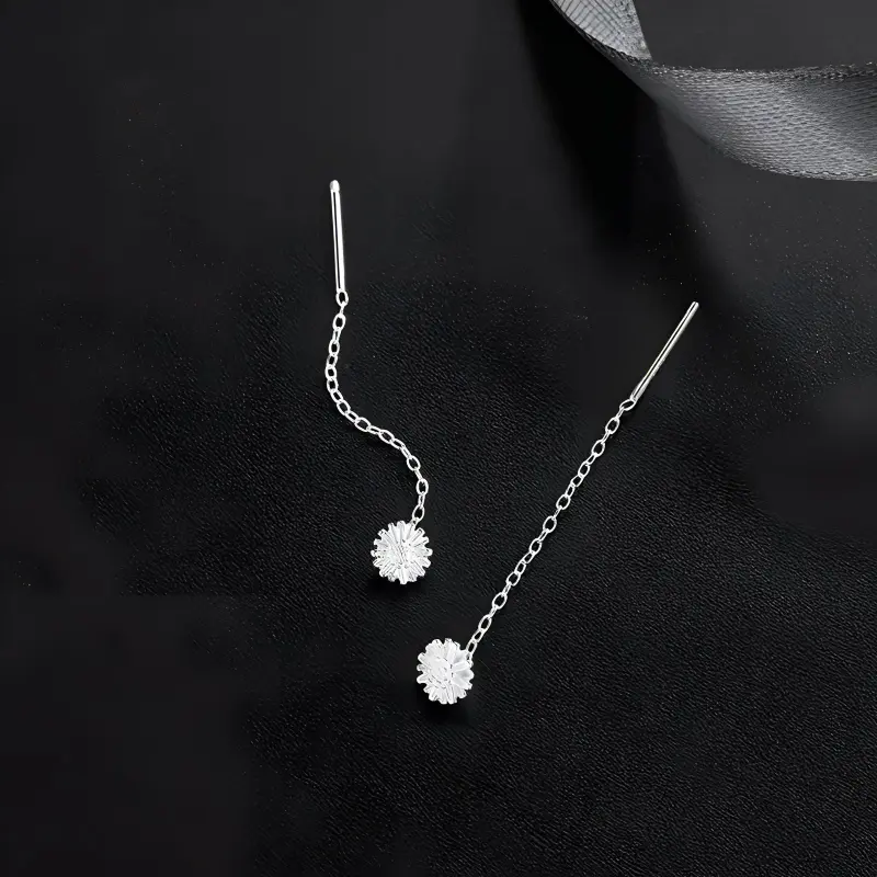 U state Pure Silver 999 Sterling Silver Drop Earrings Women's-3
