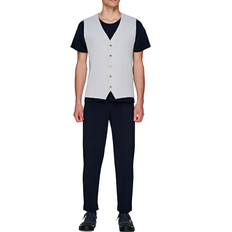 Homme Plissé Issey Miyake Vests Men Gray-1