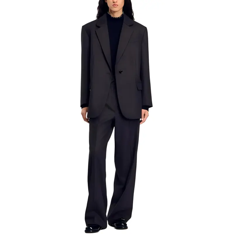 Sandro Pinstriped Single breasted Blazer-1