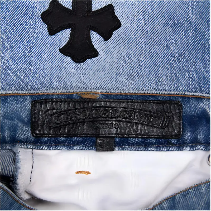 Chrome Hearts Jeans Men Blue-4