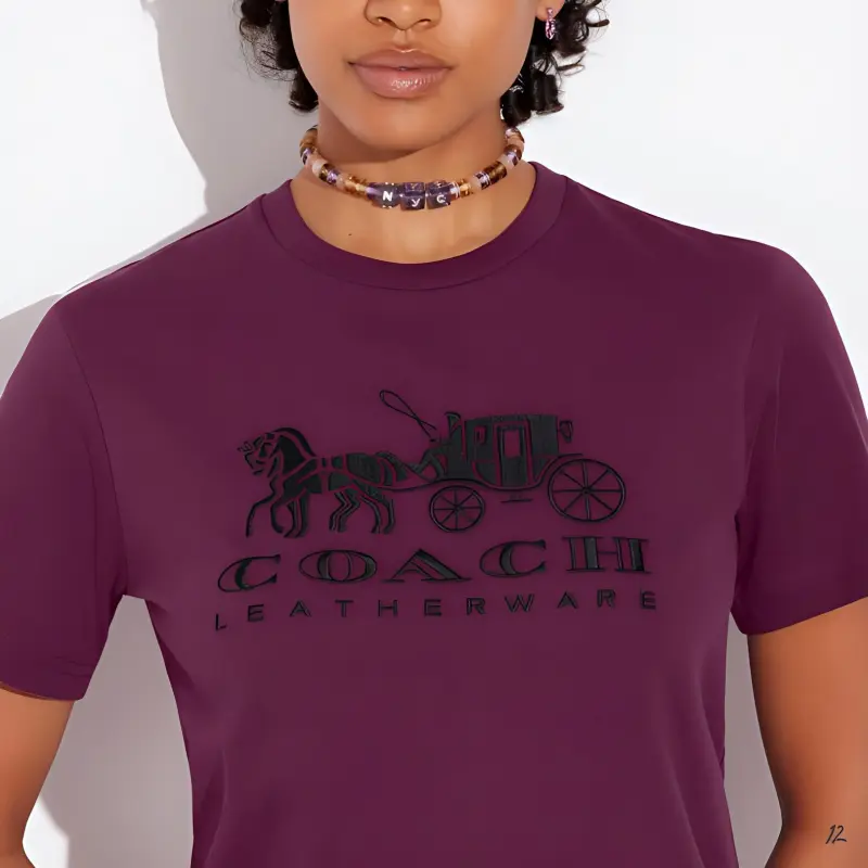 COACH T Shirt Women's Deep Berry-3