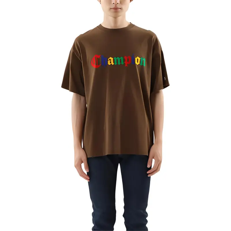Champion SS24 Drop Shoulder Sleeve T Shirt Men's Brown-1