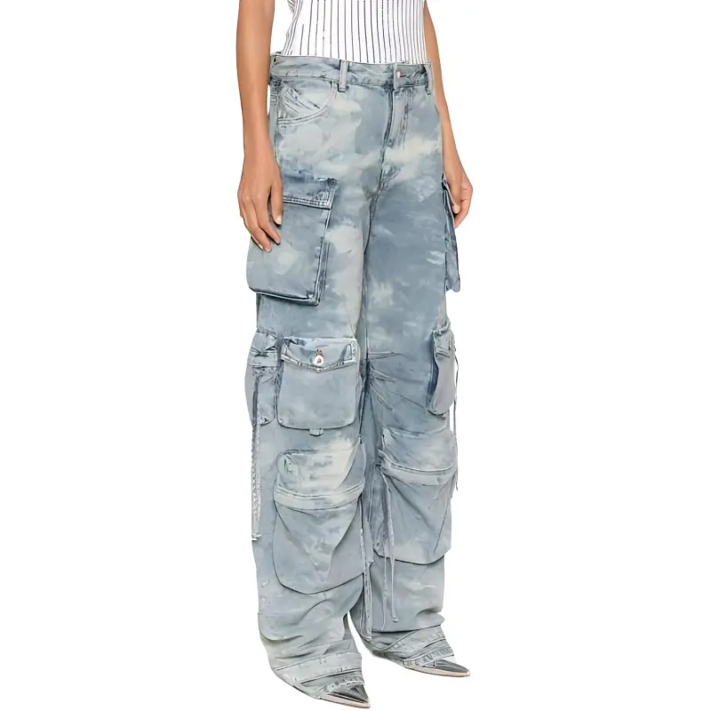 The Attico Fern Cargo Washed Denim Jeans-3