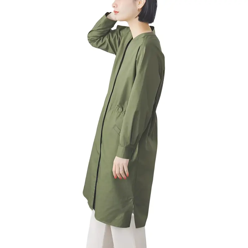 Beams Long Sleeved Dresses Women's Olive Green-3