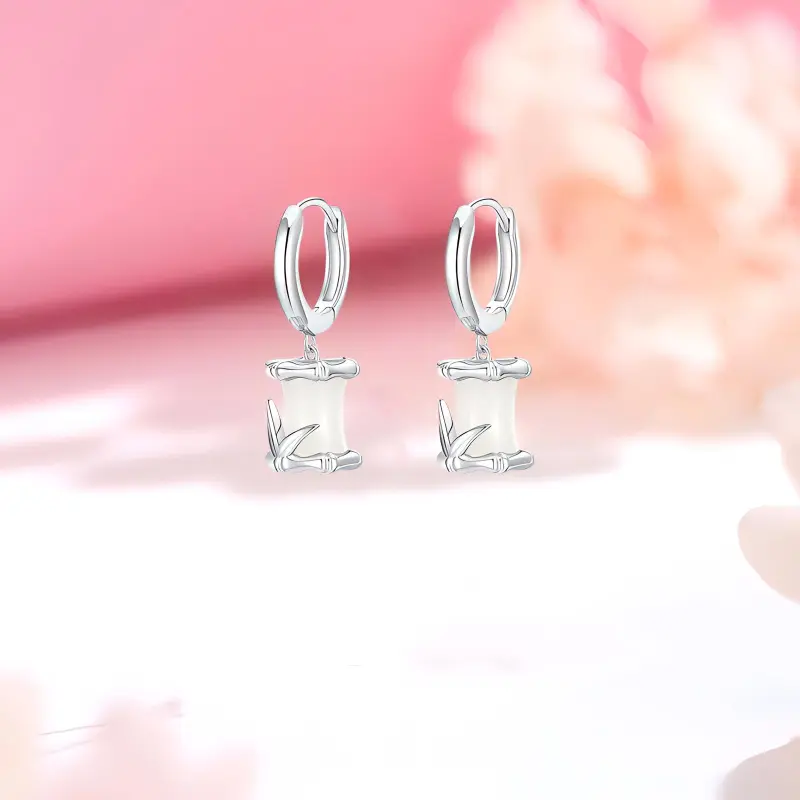 CHINA GOLD Hetian Jade Earrings White Jade/Pale Greenish White Jade Women's-2